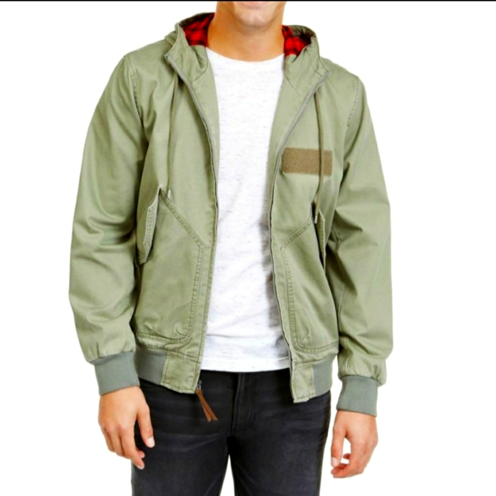 American Rag Men's Lightweight Bomber Jacket with Hood..Green ..Size Large